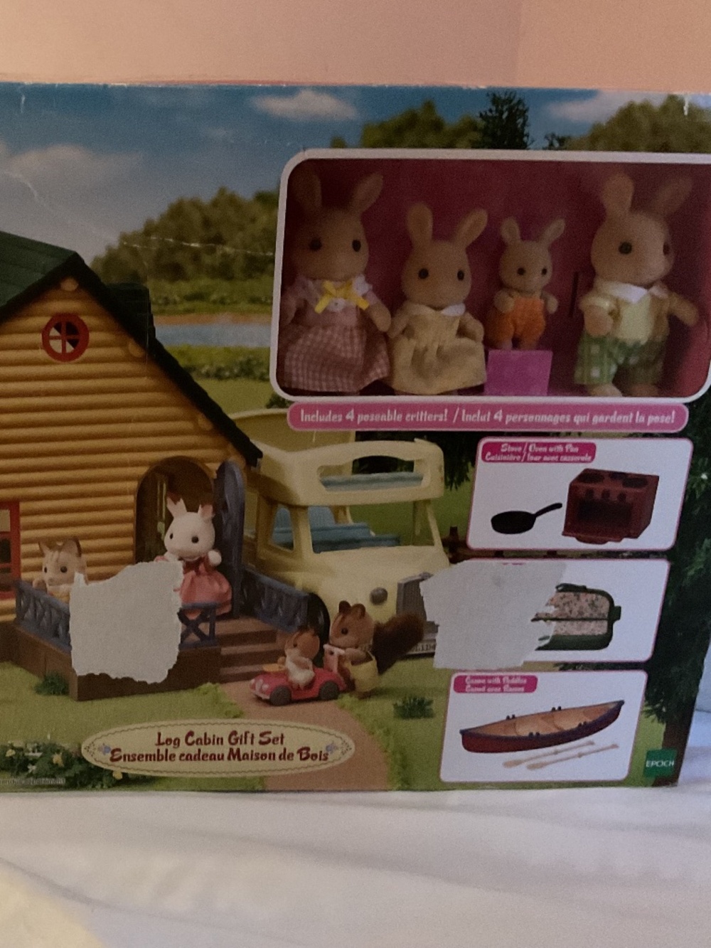slyvanian family Calico Critters Log Cabin Gift Set, Collectible Dollhouse Toy w